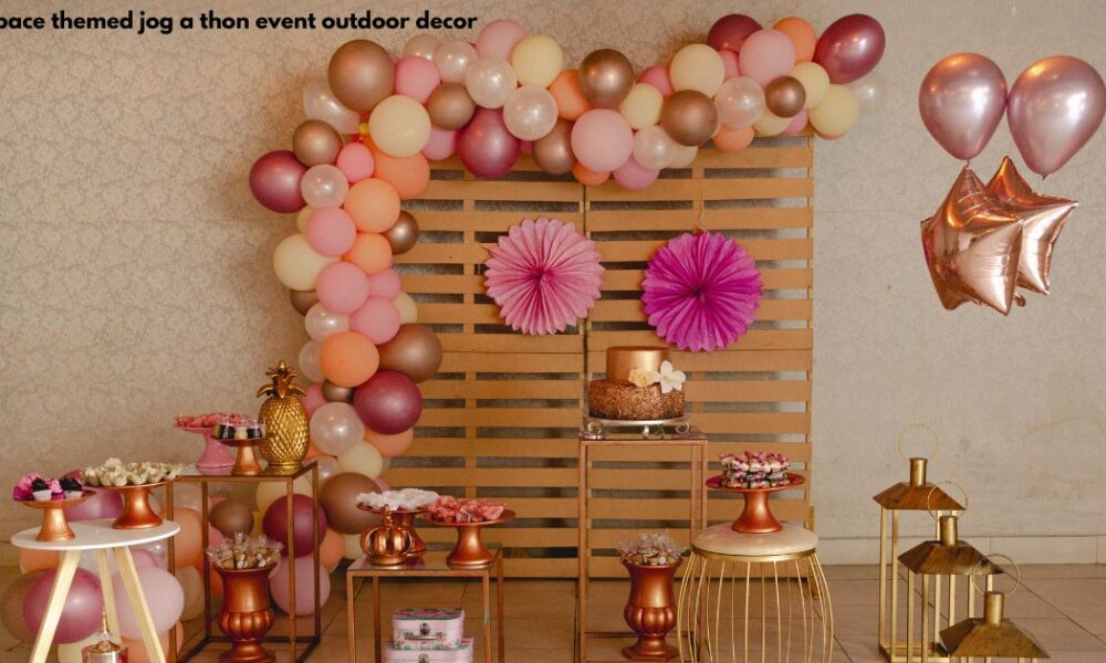 space themed jog a thon event outdoor decor
